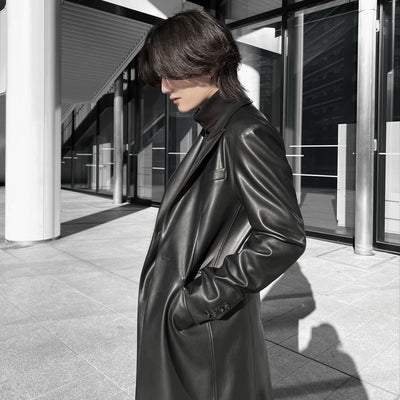 “Leather Long Coat”