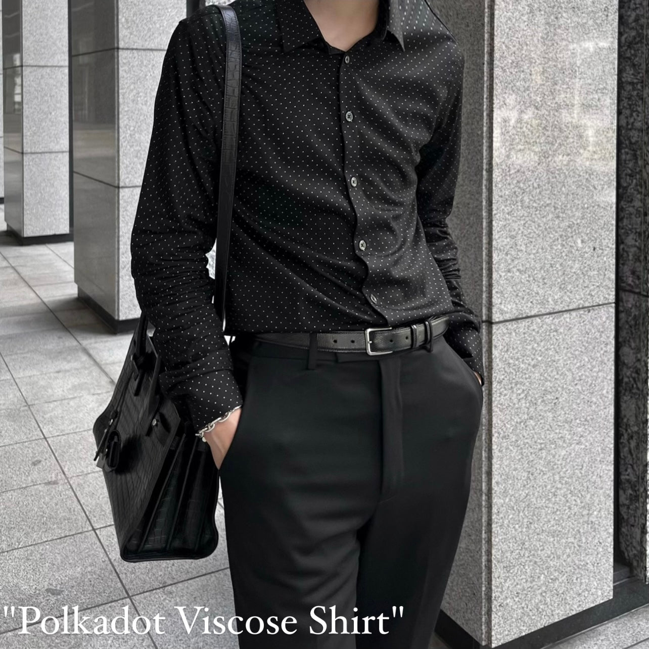 【즉납】"Polkadot Viscose shirt" 도트 셔츠
