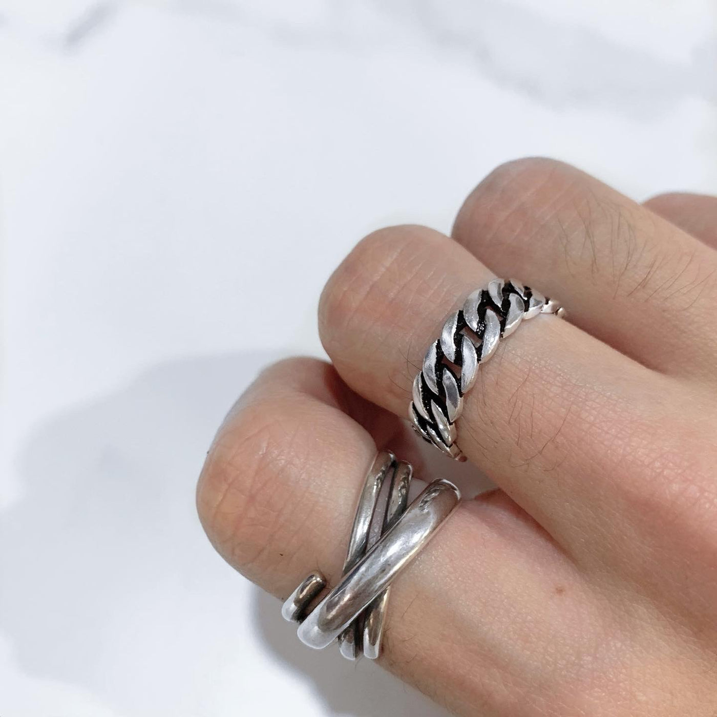 【즉납】"cuban links" silver 925 ring 